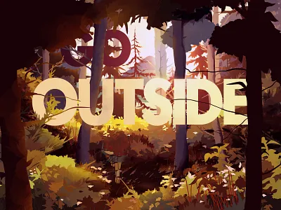 Go Outside flowers forest illustration lake mountains nature new york outside trees typography woods