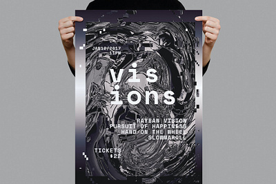 Visions Poster / Flyer catalog clean design dj elctornic flyer house illustration indesign magazine night night club flyer nightclub poster poster flyer poster summer print printable techno template