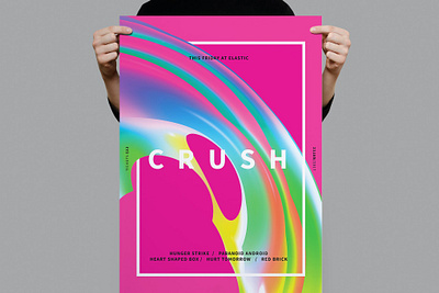 Crush Poster / Flyer bride catalog clean design dj electro flyer flyer poster hipster illustration indesign magazine mesh music nightclub print printable rainbow techno template