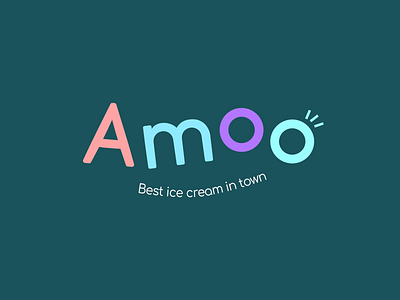 Amoo Ice Cream Logo branding design food logo illustration logo logotype store typography