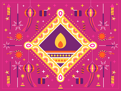 Diwali celebration diwali flatcolors illustration indian festival vector