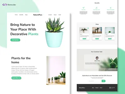 NaturePlus(Plant Website) design ecom nature plant sell ui uidesign web web design web design and development