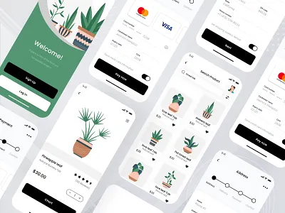 Plant app ui kit app app design business design dribbble ecommerce illustration mobile app nursery planing plant plant app design plant apps plant ecommerce research sajib ui ui design ux ux design