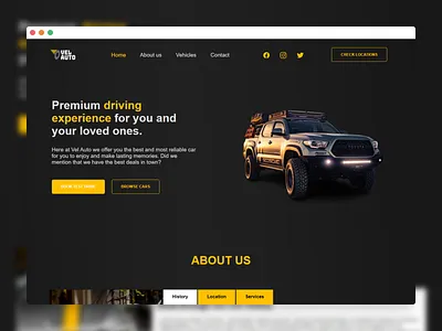 MV Cars landing page auto cars design ui
