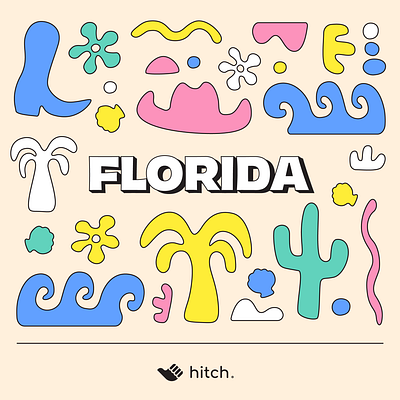 Florida Launch cactus cowboy florida illustration palm tree rideshare texas