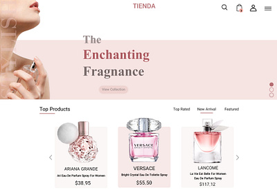 perfume store landing page 3d animation branding design graphic design illustration landing page logo mobile app design mobile design mobile ui motion graphics ui web design