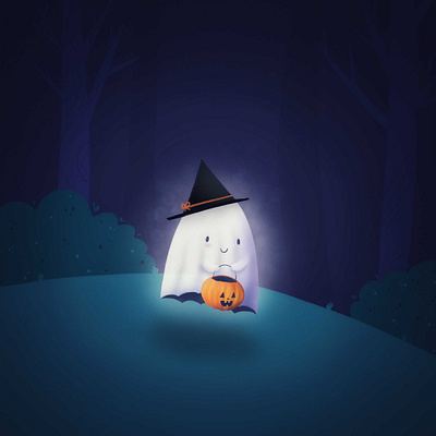 Happy Halloween boo cute ghost halloween illustration procreate pumpkin spooky witch