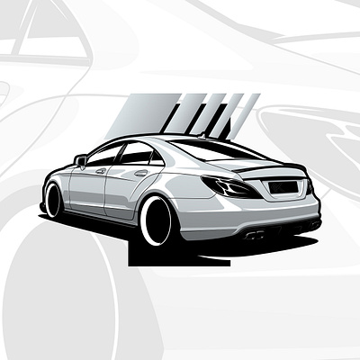 Mercedes-Benz CLS63 AMG W218 amg art automobile automotive automotiveart benz car carart cardrawing cls design drawing illustration logo mercedes vector