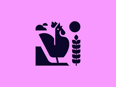 Day awake day design farm fill illustration plant rooster shape sun texture