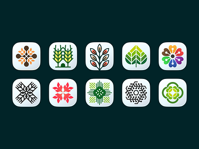 Flora icons! app brand brand identity branding flora floral flower icon illustration ios logo logo design mark nature plant rebrand saas symbol tree ui