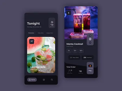 Drinks Ordering App branding design ui