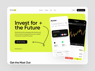 Fresh Finances Landing Page animation concept finance fintech interface investment investment app investments landing landing page market motion motion design service stock market ui ui visual design ux web design website