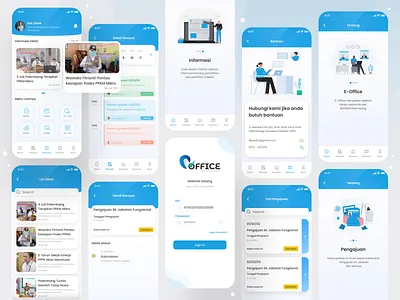 E-office for city government covid development graphic design office sketch ui ux work from home work from office