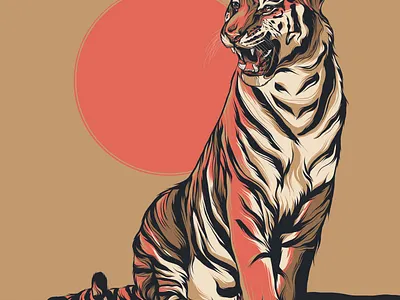 Tigers Den animal big cat branding cat cat drawing design illustration jungle lion logo packaging panther poster art poster design posters tiger tigress vector wall art wild