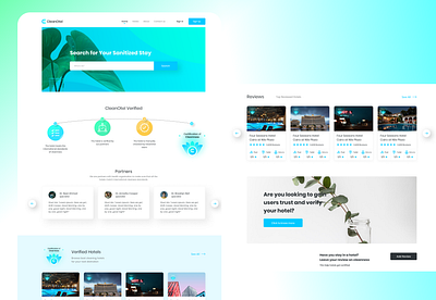 CleanOtel booking branding clean covid 19 health hotel landing page travel uiux web app web design
