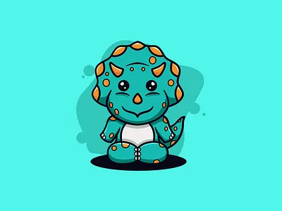 Baby Triceratops cartoon character design dribble icon ideas illustration instagram logo logoinspirations mark mascot triceratops vector zerologicstudio