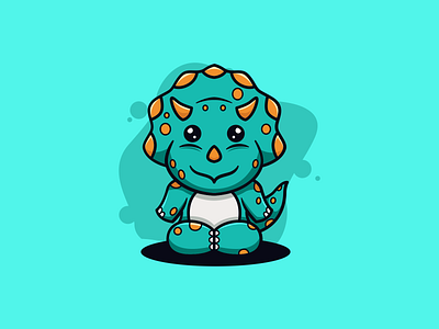 Baby Triceratops cartoon character design dribble icon ideas illustration instagram logo logoinspirations mark mascot triceratops vector zerologicstudio