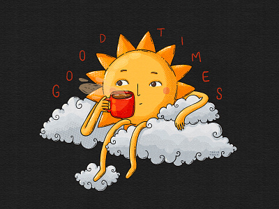 Good Times character clouds coffee good times morning brew sun wake up