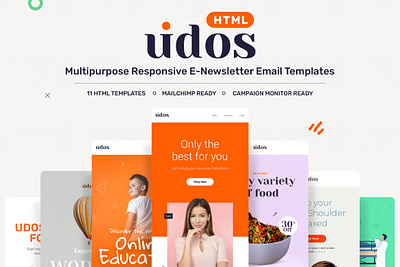 Udos - Multipurpose Responsive E-Newsletter Email Templates agency campaign monitor creative e newsletter education email marketing email template html mailchimp marketing medical mobile friendly modern newsletter psd responsive retail travel ui ux