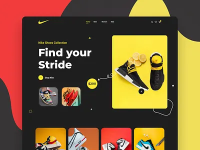 Nike footwear Landing page branding clean design clothing brand converse dark ecommerce header header exploration homepage landing page minimal nike popular shoe shoe store sneakers trendy uiux web design website