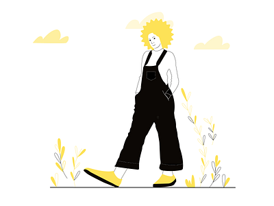 jumpsuit lady design flat illustration jumpsuit lady