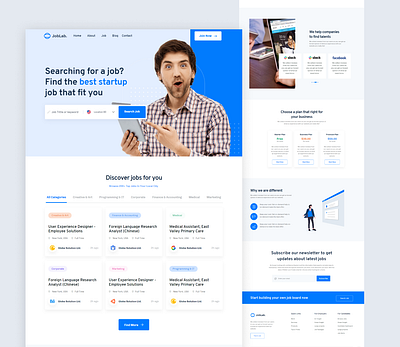 Job Portal design full stack site full website hunting job job online portal portal ui ux web design webflow website wix wordpress