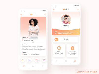 Dating App UI Design app design app ui app ux branding design clean clean interface color pops design illustration interface logo pastel colors product design soft soft colors ui ui design uiux ux ux design