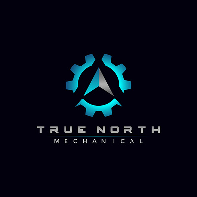 True North branding design gear icon illustration logo mechanic north vector