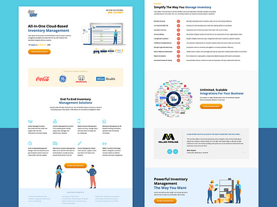 Inventory Management Landing Page advertising b2b branding campaign clear spider cloud design digital design illustration inventory inventory management inventory solutions landing page ppc marketing saas ui ux vmi