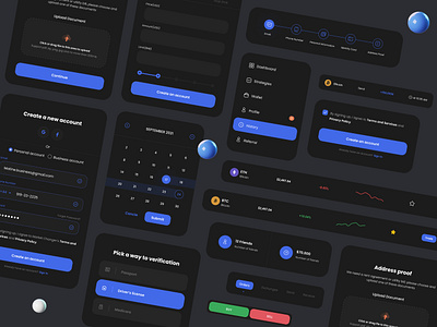 Crypto Components 💥 bitcoin branding components concept crypto cryptocurrncy dark mode darkmode design designer typography ui ux