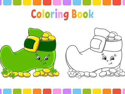 Coloring book for kids. St. Patrick's day. Cartoon character. coloring book drawing illustration