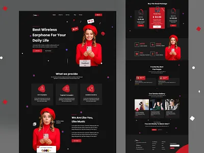 Headphone landing page dark darkmood design ecommerce headphone interface landing page minimal modern music product designer products shop simple sound ui ui design unique web webdesign