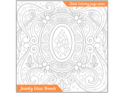 Jewelry Glass Brooch art artwork cartoon coloring book coloring page design designs doodle fantasy graphic design illustration lineart outline vector vector illustration