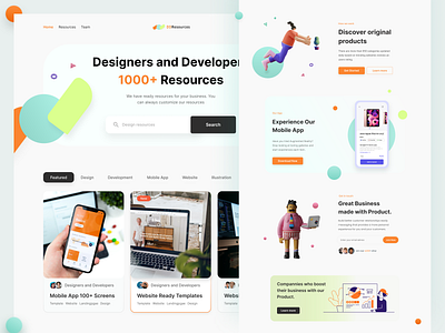 DD-Resources Website Design Concept 3ddesign 3dillustration behance businesswebsite companywebsite designerdeveloper designresources developmentresources figmadesign minimalweb resourcewebsite webdesign websitedesign websitedesigner webuiux