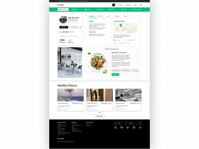 Restaurant Profile UI Design branding design online restaurant typography ui ux virtual reality
