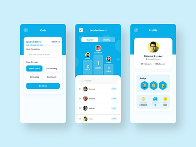 Quiz App Design branding clean clean ui design e learning app education ios design learning minimal minimalist design online quiz quiz quiz app trend 2021 trendy ui ui design uiux user interface ux