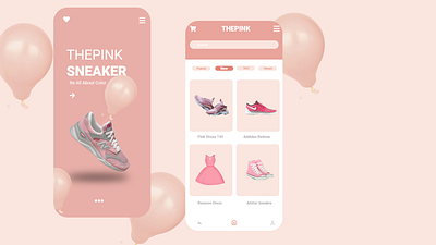 thepink sneaker app app branding design logo ui