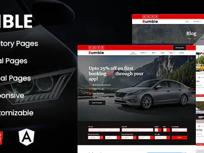 Rumble - Car Rental Booking Angular Template branding design logo responsive template theme website