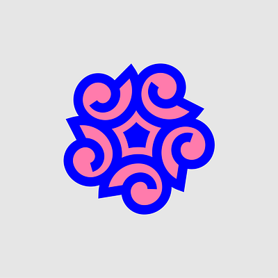 005 - Shape Study blue branding circular clean design flat geometric geometry icon illustrator logo mark pink repeating rotation shape shapes spiral star vector
