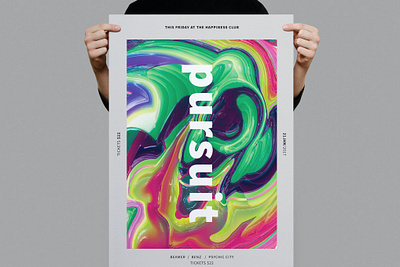 Pursuit Poster / Flyer catalog clean club colorful design dj flyer flyer template gardient illustration indesign magazine music nightclub poster print printable simple techno template