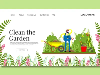 Gardener - Landing Page app branding design gardener gardening garder landing illustration landing landing page multipurpose page purpose ui ui design ux ux design web web development web maintance website
