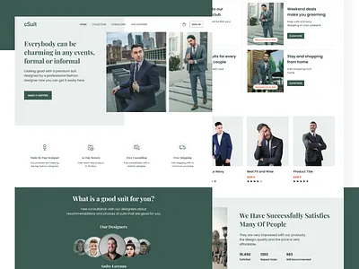 Suit Online Shop - Landing Page designer landing page mobile app design ui design uiux design ux design uxui design web design