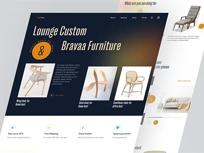 Furniture Landing page design architecture chair clean interior furniture furniture design furniture landing page furniture shop furniture store furniture website graphic design interaction interior design landing page luxury store minimal furniture sofa design website design