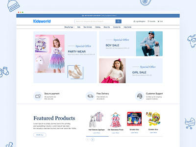 💡E-commerce website for kids design kids logo shopping ui uiux design ux website