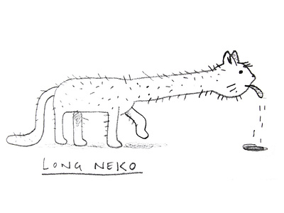 Long neko cartoon cat character design dribbble illustration mascot neck