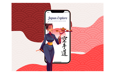 Japan Explore, Loading page app application design designer dribbble graphic design illustration japan japanese mobile red relax ui uidesign ux uxdesign vector vibe webdesign website