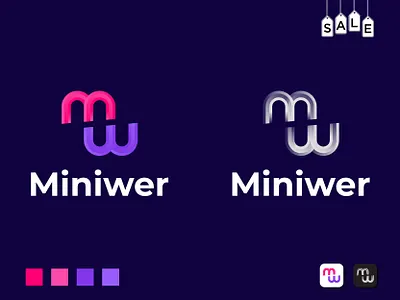 Miniwer Modern Logo Design app icon brand design brand identity business logo colorful logo creative logo gradient logo logo logo animation logo awesome logo design logo icon logo trend m letter logo minimal logo modern logo print design software logo typography w letter logo