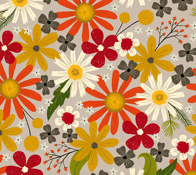 loose floral floral floral pattern hand drawn illustration pattern surface pattern design