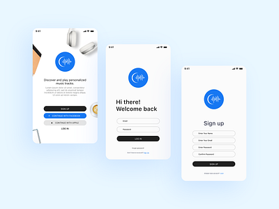 Login And Sign-up Screens appdesign design dribbblers mobile app mobileappdesign omariclam trending ui uidesign uiuxdesigner userinterfacedesign ux uxui uxuidesign