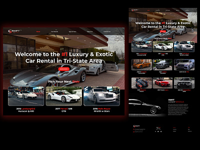 Swift Rental Landing Page car car rental landing page landing page design ui ux